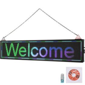 VEVOR LED Scrolling Sign, 40" x 9" WiFi & USB Control, Full Color P6 Programmable Display, Indoor High Resolution Message Board, High Brightness Elect