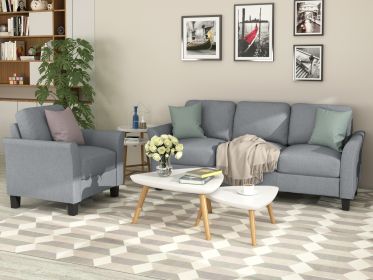 Living Room Furniture chair and 3-seat Sofa (Gray)