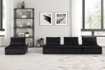 Anna Black Velvet 4 Pc Modular Sofa