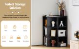 Corner Cabinet, Wooden Corner Storage Cabinet with USB and Outlets, Corner Cube Toy Storage Board Game Storage Cabinet for Bedroom, Living Room, Playr