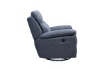 Electric Power Swivel Glider Rocker Recliner Chair with USB Charge Port - Blue