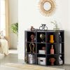 Corner Cabinet, Wooden Corner Storage Cabinet with USB and Outlets, Corner Cube Toy Storage Board Game Storage Cabinet for Bedroom, Living Room, Playr