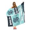 [Personalization Only] OFFICIAL NHL Colorblock Personalized Silk Touch Throw Blanket - Seattle Kraken