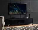 ACME Raceloma TV stand , LED, Black & Chrome Finish 91994