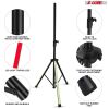 5 Core Speakers Stands with LED Lights Heavy Duty Height Adjustable Tripod PA Studio Monitor Holder for Large Speakers DJ Stand para Bocinas - SS HD L