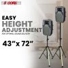 5 Core Speakers Stands with LED Lights Heavy Duty Height Adjustable Tripod PA Studio Monitor Holder for Large Speakers DJ Stand para Bocinas - SS HD L