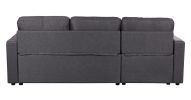 Paisley Dark Gray Linen Fabric Reversible Sleeper Sectional Sofa with Storage Chaise