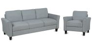 Living Room Furniture chair and 3-seat Sofa (Gray)