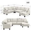 [VIDEO provided] [New] 108*85.5" Modern U Shape Sectional Sofa, 7 Seat Fabric Sectional Sofa Set with 3 Pillows Included for Living Room, Apartment, O