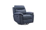 Electric Power Swivel Glider Rocker Recliner Chair with USB Charge Port - Blue