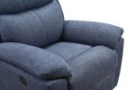 Electric Power Swivel Glider Rocker Recliner Chair with USB Charge Port - Blue