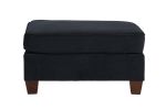 Black Velvet Fabric Sectional 2x Reversible L/R Chaise and 2x Ottomans Plywood Couch Living Room Furniture