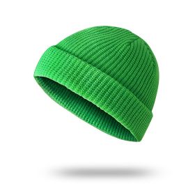 Knitted Korean Wool Hip-hop Street Yupi Toe Cap Beanie Hat (Option: Fluorescent Green-Free Size Elastic)