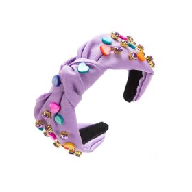 Candy-colored Heart-shaped Decorative Diamond Headband (Color: Purple)