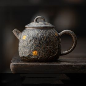 Handmade Teapot Old Rock Clay Kung Fu (Option: Peacock Blue)