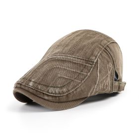 Washed Old Casual Cotton Fashion All-matching Beret (Option: Army Green-Adjustable)