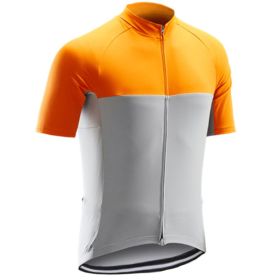 Road And Mountain Bike Cycling Jerseys Men's Tops Spring And Summer Cycling Jerseys (Option: Orange white-XS)