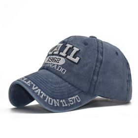 New Cotton Worn Looking Washed-out Men's Hat (Option: Wash Dark Blue-Adjustable)