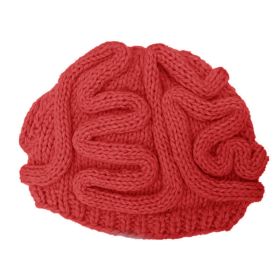 Horror Brain Knitted Brain Hat (Option: Red-Children Aged 3 To 10)