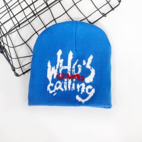 Men's And Women's Fashion All-matching Personalized Hip Hop Letter Hat (Option: Royal Blue White)