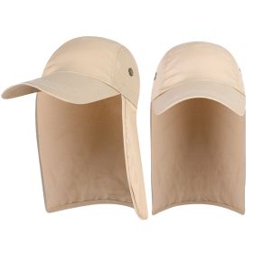 Outdoor Sun-shade Sun Protection Bucket Hat (Option: Beige-Average Size)