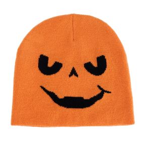 Creative Funny Expression Knitted Hat Pirate Skull Japanese Harajuku Woolen Cap Adorkable (Option: Pumpkin Smirk Hat-Free Size)