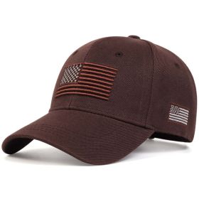 Solid Color Baseball Outdoor Sun-shade Sun Protection Peaked Cap (Option: Brown-Adjustable)