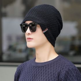 Men's Outdoor Cycling Warm Knitted Hat (Option: Black-M)