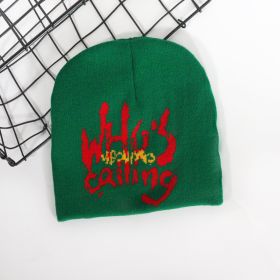 Men's And Women's Fashion All-matching Personalized Hip Hop Letter Hat (Option: Dark Green Red)