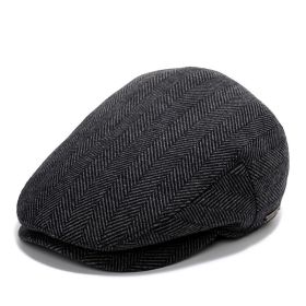 Retro Men's Duck Tongue Beret (Option: 61 Gray Herringbone-Adjustable)