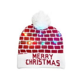 Cross-border Festival Autumn And Winter Fashion Christmas Knitted Hat Party Warm Adult With Fur Ball Christmas Hat (Option: MERRY Brick Red-Adult Style Elastic)