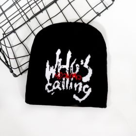 Men's And Women's Fashion All-matching Personalized Hip Hop Letter Hat (Option: Black And White)