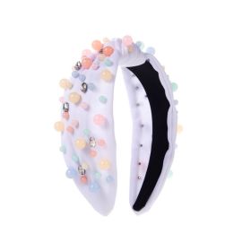 Fashion Candy Color Resin Beading Headband (Color: White)