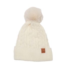 Fleece-lined Thickened Knitting Warm Men's And Women's Wool Hats With Fur Ball (Option: 1 Color)