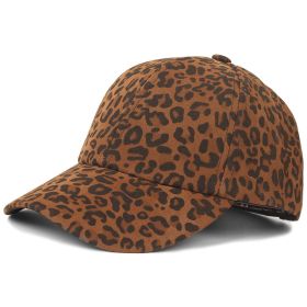 PU Serpentine Baseball Cap Sun-proof Peaked Cap (Option: Brown Leopard-Adjustable)