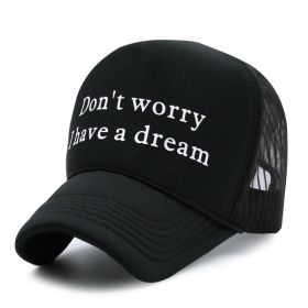 High Fashion Letter Print Embroidery Mesh Cap Korean Style (Option: The Letter Is Black And White-Adjustable)