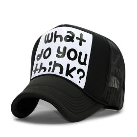 High Fashion Letter Print Embroidery Mesh Cap Korean Style (Option: Letter Style BLACK-Adjustable)