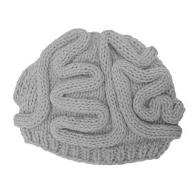 Horror Brain Knitted Brain Hat (Option: Light Gray-Adult Style Elastic)