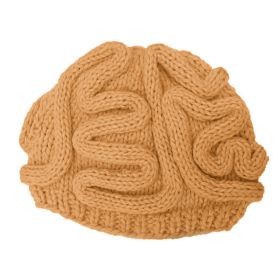 Horror Brain Knitted Brain Hat (Option: Khaki-Children Aged 3 To 10)