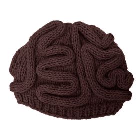 Horror Brain Knitted Brain Hat (Option: Brown-Adult Style Elastic)