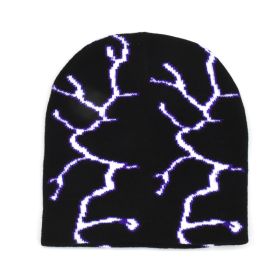 Black And White Butterfly Sweet Cool Style Knitted Hat (Option: Black Lightning-Free Size)