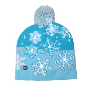 Cross-border Festival Autumn And Winter Fashion Christmas Knitted Hat Party Warm Adult With Fur Ball Christmas Hat (Option: Snowflake No Flanging-Adult Style Elastic)