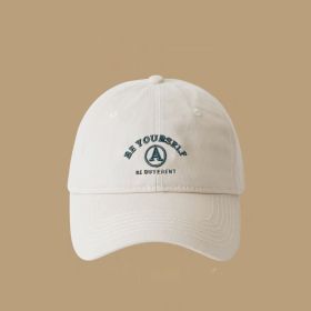 Baseball Cap Female Embroidered Couple Face (Option: BEYOU Beige-Adjustable Head Circumference)