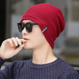 Men's Outdoor Cycling Warm Knitted Hat (Option: Red-M)