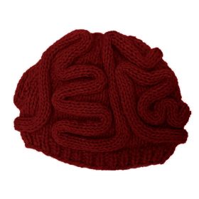 Horror Brain Knitted Brain Hat (Option: Wine Red-Children Aged 3 To 10)