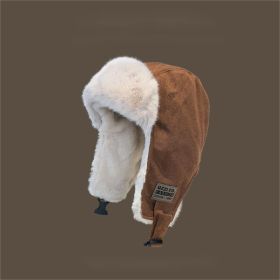 Trendy Warm Plush Wind-proof And Cold Protection Hat (Option: Caramel Color-Free Size)