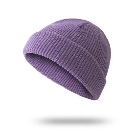 Knitted Korean Wool Hip-hop Street Yupi Toe Cap Beanie Hat (Option: Light Purple-Free Size Elastic)