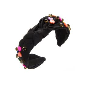 Candy-colored Heart-shaped Decorative Diamond Headband (Color: Black)