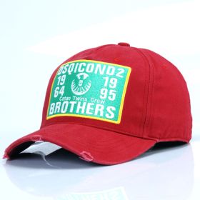 Men's And Women's Casual Cotton Embroidered Washed Hat (Option: D67 Purplish Red-Adjustable)