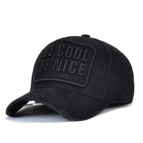 Men's And Women's Casual Cotton Embroidered Washed Hat (Option: D84 Black Label-Adjustable)